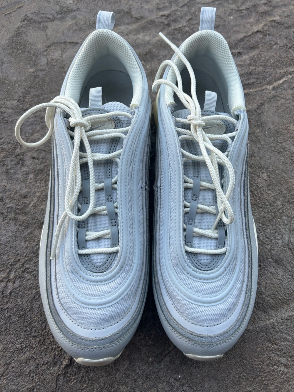 Nike Air Max 97 Mens 11.5 Platinum Grey Casual Sneakers Shoes